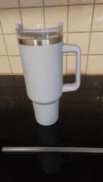 Grote Drinkfles met Handvat en Rietje - Wit, Ophalen of Verzenden, Nieuw