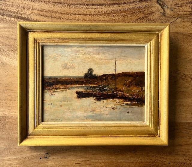 Aris Knikker; klein sfeervol olieverfschilderij op paneel, Antiek en Kunst, Ophalen