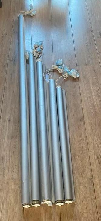 4 metallic zon werende rolgordijnen, Ophalen, Gebruikt, Beige, 150 tot 200 cm