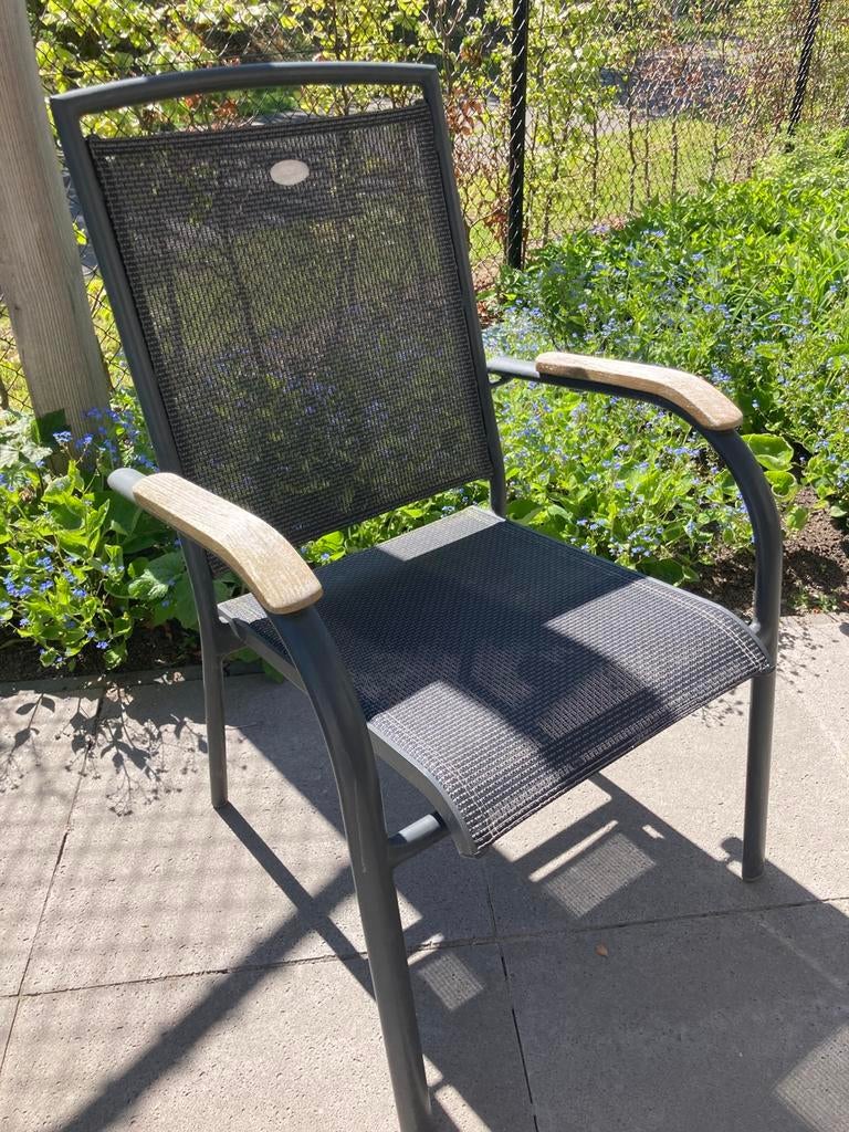 Hartman tuinstoel Rafaello Textileen 6x, Ophalen, Gebruikt, Aluminium