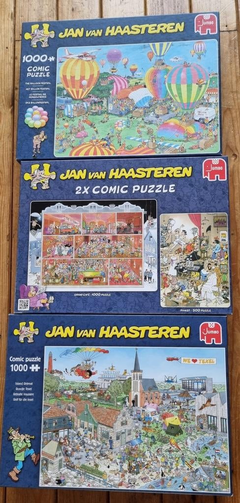 3 Jan van Haasteren  puzzels., Hobby en Vrije tijd, Denksport en Puzzels, Ophalen, 500 t/m 1500 stukjes, Zo goed als nieuw