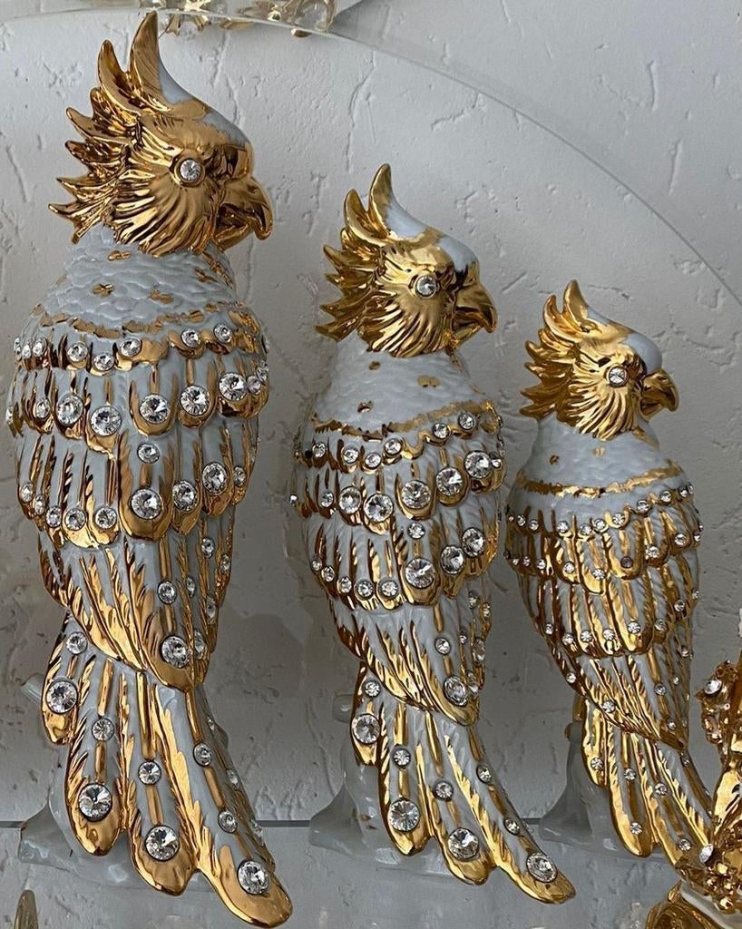 Capodimonte bladgoud swarovski kaketoes, Ophalen of Verzenden