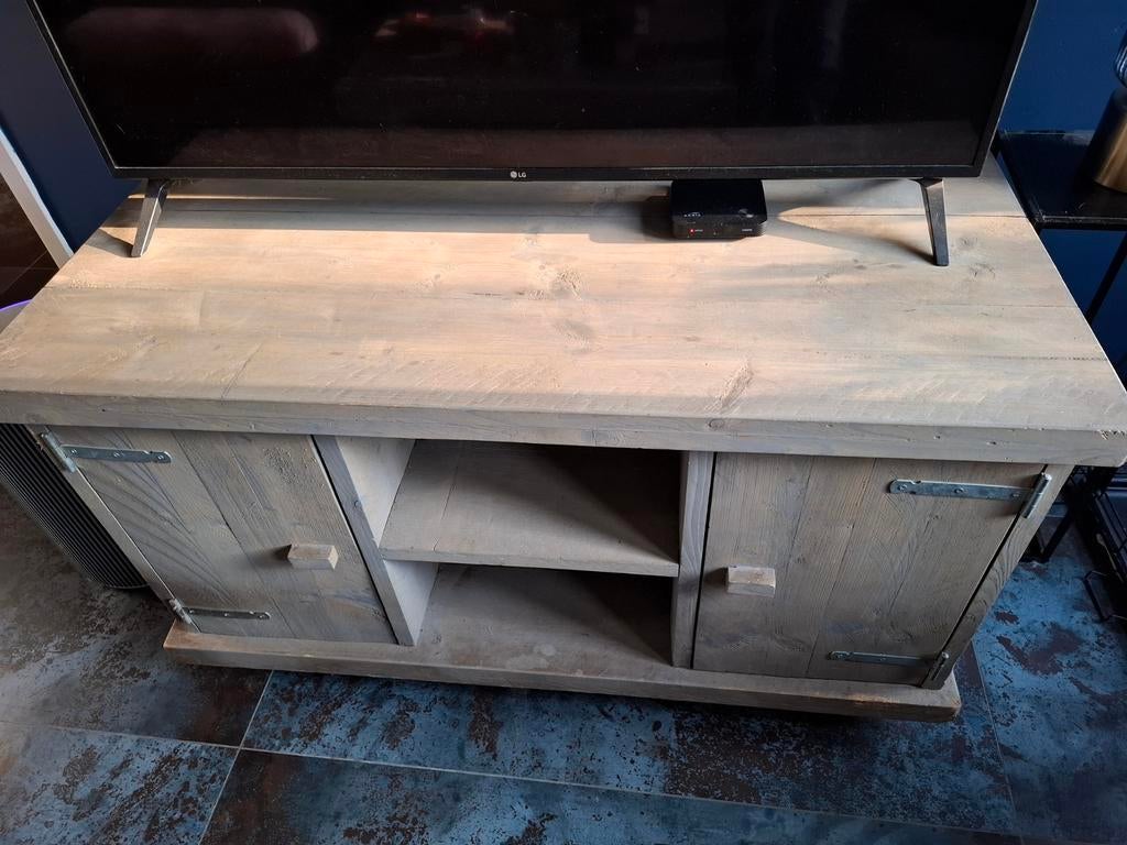 Steigerhout TV meubel kast, Ophalen, 50 tot 75 cm, 100 tot 150 cm, Minder dan 100 cm