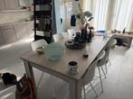Eettafel met 6 stoelen, Ophalen of Verzenden, Gebruikt, Rechthoekig, 50 tot 100 cm