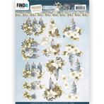 Precious Marieke CD11954 Christmas Blues Candles 3D knipvel, Kerst, ., Nieuw, Ophalen of Verzenden