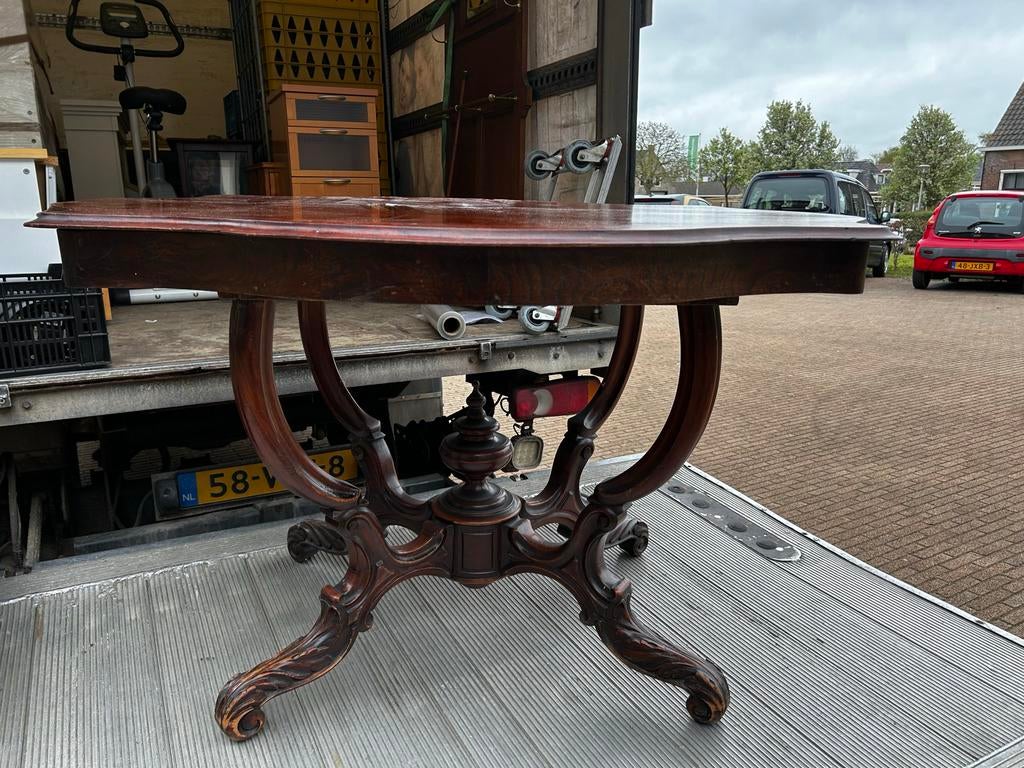 Antieke houten tafel spinnekop - willem III - mahonie, Antiek en Kunst, Antiek | Meubels | Tafels, Ophalen of Verzenden