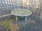 Houten tuintafel met draaiplateau, Tuin en Terras, Tuintafels, Ophalen, Gebruikt, Rond, Hout