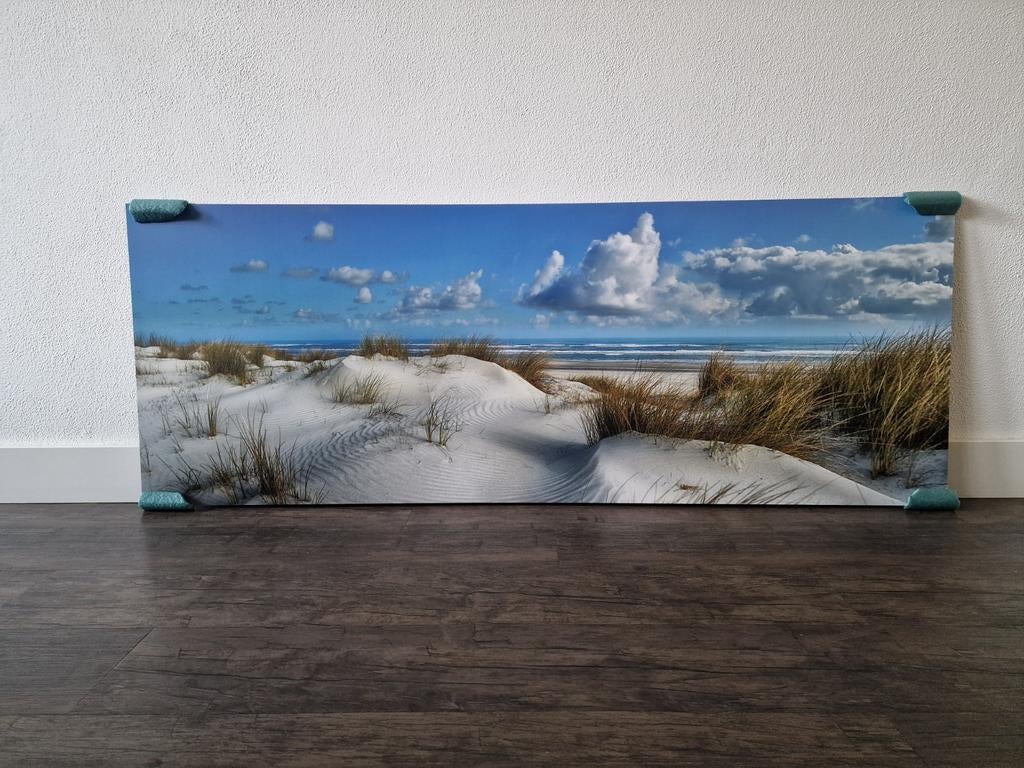 Dubbelzijdig schilderij Duinlandschap & zonsondergang, Antiek en Kunst, Kunst | Schilderijen | Klassiek, Ophalen of Verzenden