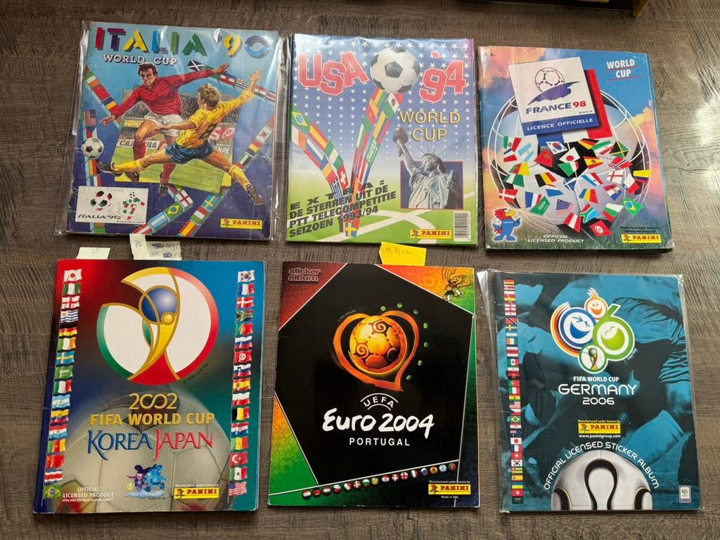 Panini Sticker Albums WK 1978,1990,1994, 1998,2002,2004,2006, Ophalen of Verzenden, Zo goed als nieuw, Meerdere stickers