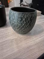Mica bloempot madeira groen / grijs 14 hoog 13 doorsnede, Rond, Ophalen of Verzenden, Aardewerk, Minder dan 40 cm