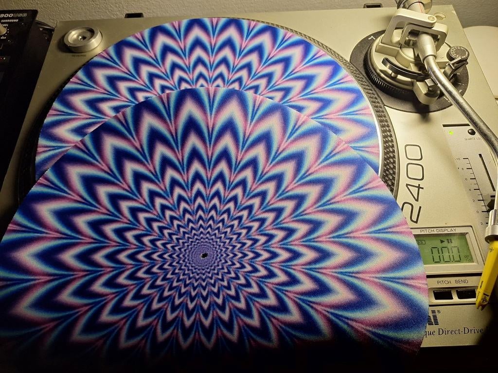 2Psychedelische Slipmat voor Platenspeler - Optische Illusie, Ophalen of Verzenden, Nieuw, Platenspeler-onderdeel, Overige merken