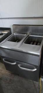 Dubbelpans friteuse frituur op gas, Witgoed en Apparatuur, Frituurpannen, 4 liter of meer, Ophalen