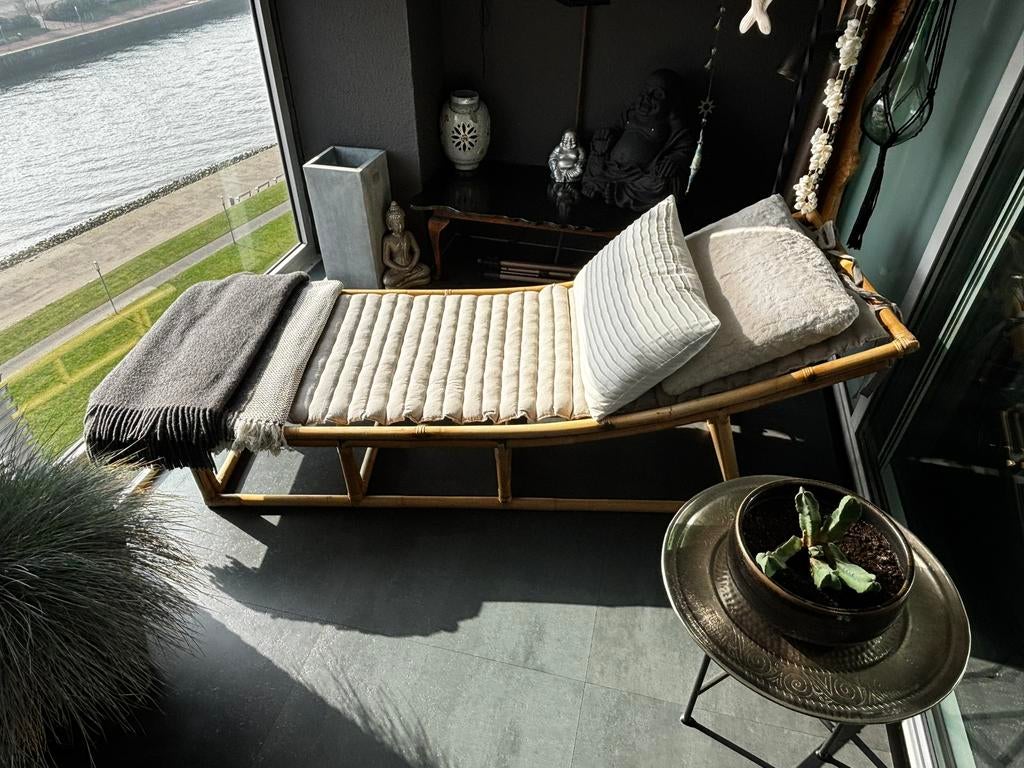 Bamboe ligbed, daybed, Tuin en Terras, Ophalen, Gebruikt, Rotan