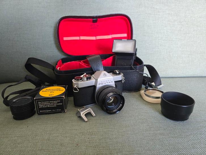 Asahi Pentax SP 1000 analoge SLR camera met 55m f1.8 lens ed, Audio, Tv en Foto, Fotocamera's Analoog, Gebruikt, Spiegelreflex