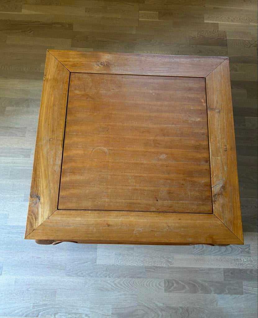 Teakhouten opium tafel, Huis en Inrichting, Tafels | Salontafels, Gebruikt, 50 tot 100 cm, Vierkant, Ophalen of Verzenden