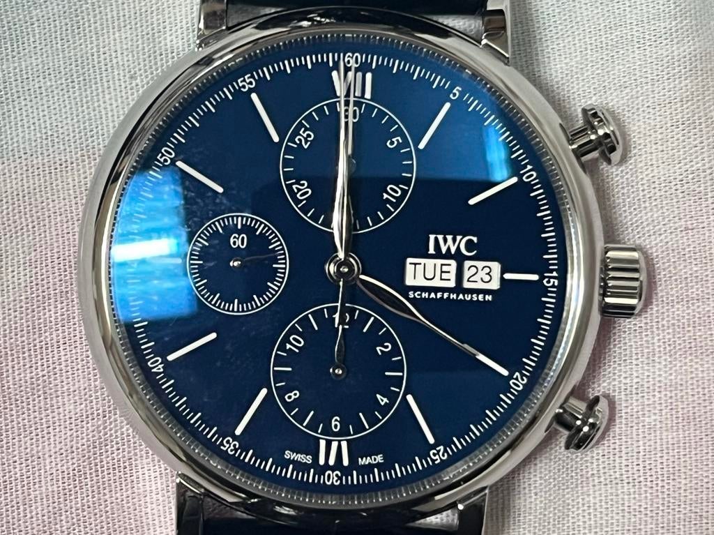 IWC Horloge Portofino Chronograph Edition 150 Years, Sieraden, Tassen en Uiterlijk, Horloges | Heren, Ophalen of Verzenden, Zo goed als nieuw