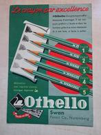 068) ORIGINELE RECLAME SWAN PENCIL CO OTHELLO NUREMBERG, Ophalen of Verzenden, Zo goed als nieuw, Overige typen