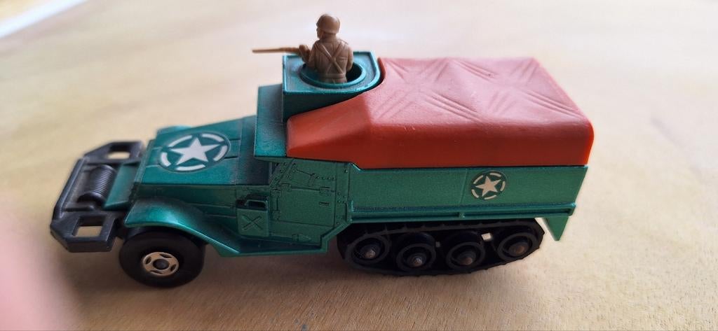 vintage Matchbox Battle Kings K-108 M3A1 Half Track APC uit, Ophalen of Verzenden