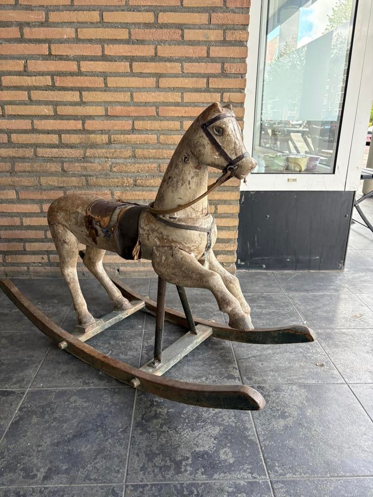 Antiek houten hobbelpaard - Decoratief object, Antiek en Kunst, Antiek | Speelgoed, Ophalen