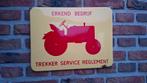 Emaille reclamebord tractor trekker service reglement, Ophalen of Verzenden, Gebruikt, Reclamebord