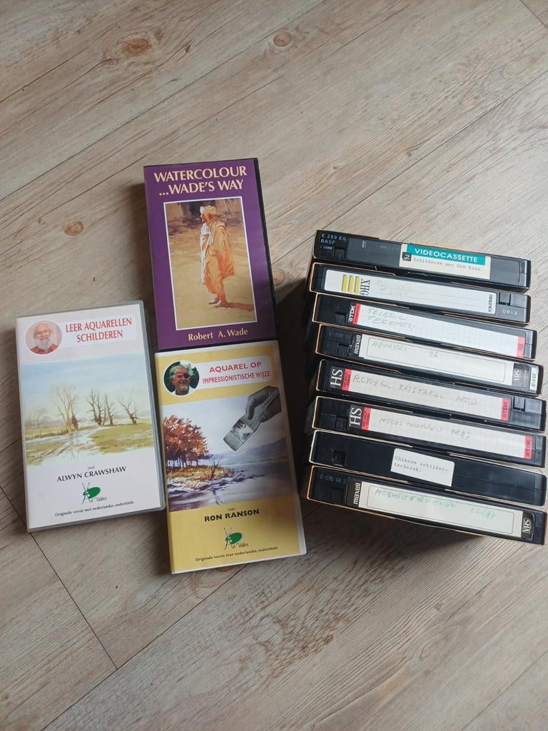 VHS-banden over aquarel schilderen, Alle leeftijden, Ophalen of Verzenden, Gebruikt, Overige genres