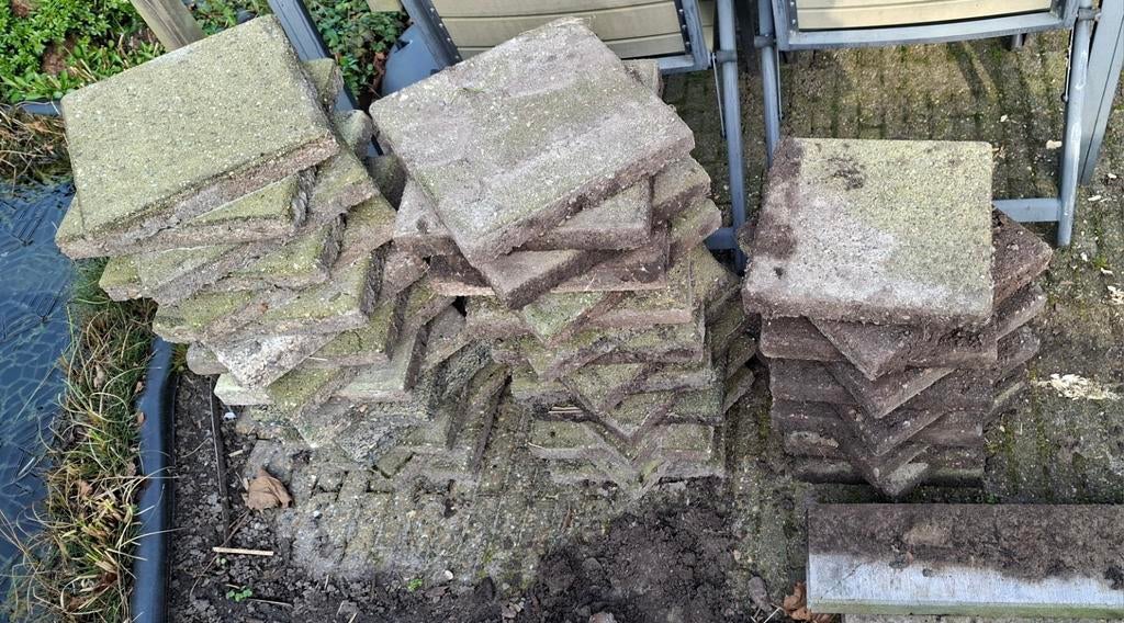 Gebruikte trottoirtegels - GRATIS, Ophalen, Gebruikt, Beton, Terrastegels