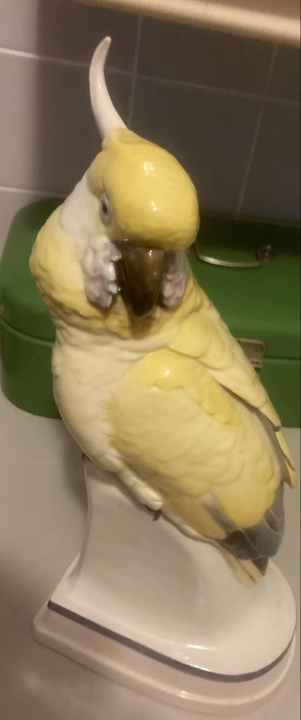 Karl Ens Porseleinen Geelkuifkaketoe - Art Deco Stijl, Ophalen of Verzenden