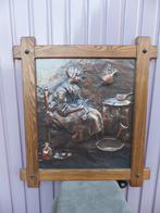 Vintage gehamerd koperen wanddecoratie, Ophalen, Koper