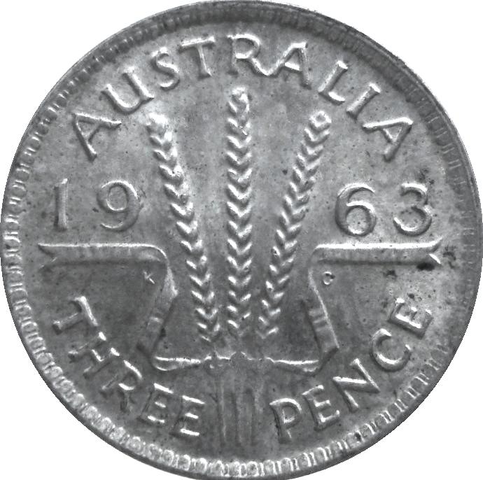 Australië 3 pence 1963 (UNC, zilver), Ophalen of Verzenden, Losse munt, Zilver