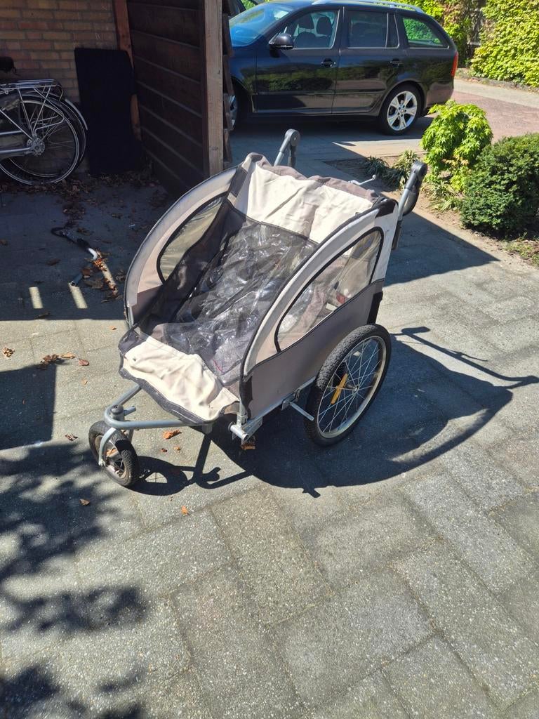 Fietskar met zitje voor dreumesen - Gebruikt met plezier, Ophalen, Gebruikt, Kinderkar