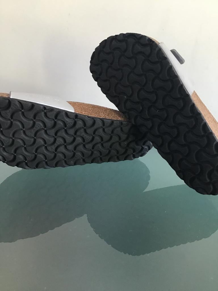 Birkenstock 37 Madrid zilver | Gratis verzenden, Slippers, Overige kleuren, Verzenden, Zo goed als nieuw