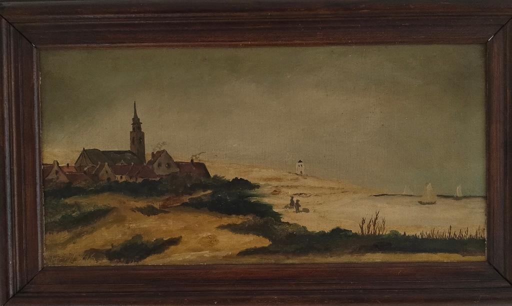 Olieverf schilderij oud Scheveningen, Antiek en Kunst, Ophalen of Verzenden