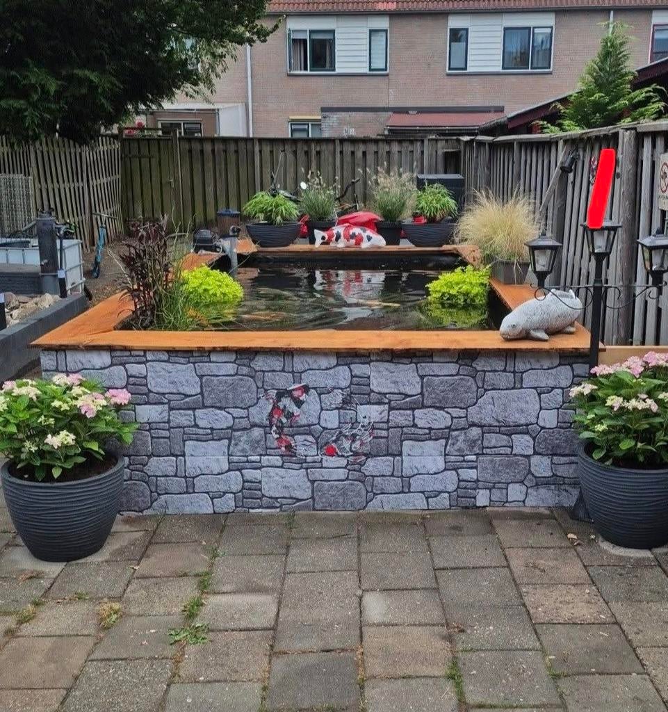 Complete koi vijver te koop vanwege verhuizing., Ophalen, Gebruikt