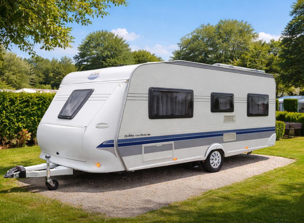 Hobby 495 UFE Excell,Fransbed,mover,voortent,rondzit,bj2010, Caravans en Kamperen, Rondzit, Hobby, Frans bed, Particulier