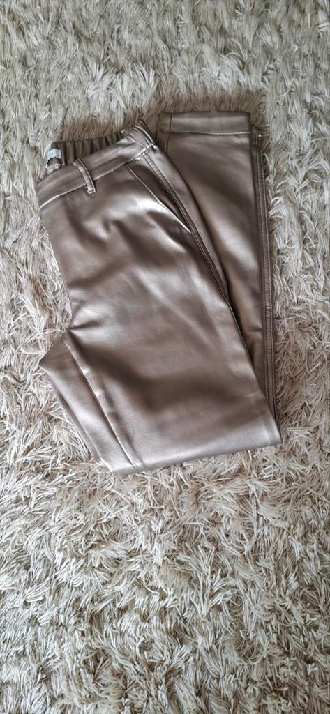 NUKUS broek zilver metallic vegan leer maat S, Overige kleuren, Ophalen of Verzenden, Zo goed als nieuw, Maat 36 (S)