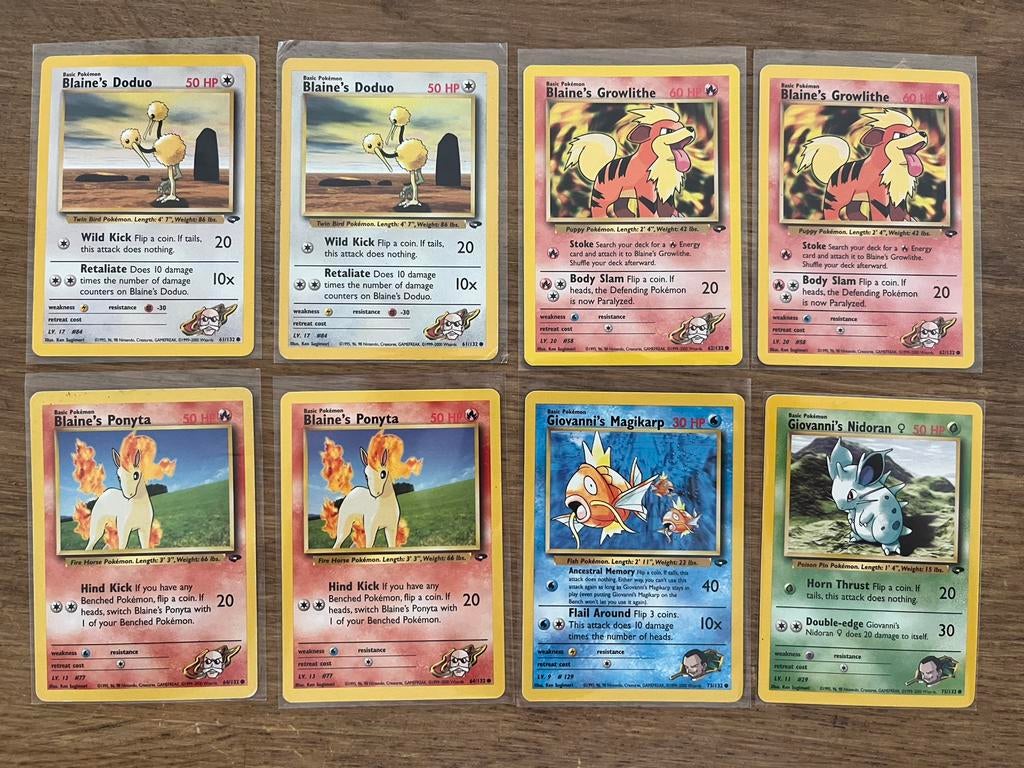 Losse pokemon kaarten - gym challenge - met prijslijst, Ophalen of Verzenden, Gebruikt, Meerdere kaarten