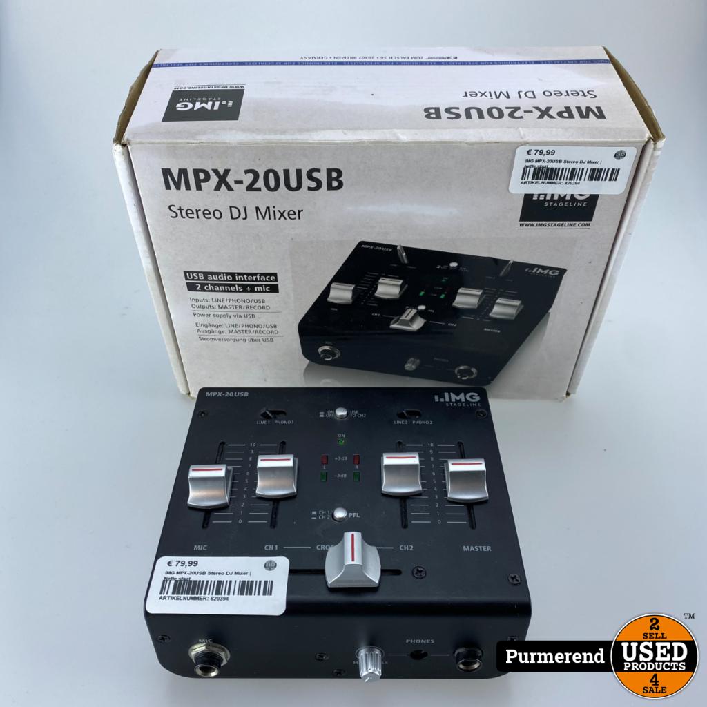 IMG MPX-20USB Stereo DJ Mixer | Nette staat, Audio, Tv en Foto, Stereo-sets, Zo goed als nieuw