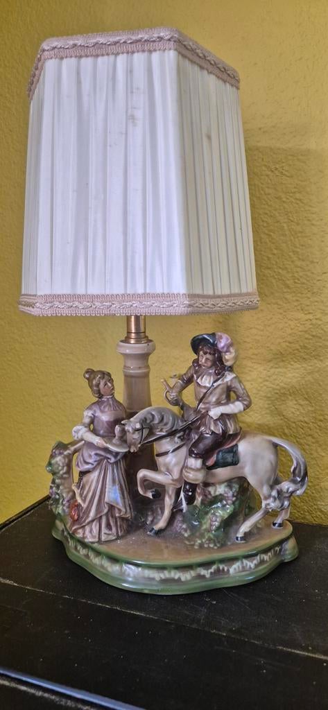 Vintage Keramische Tafellamp West-Duitsland - Man te Paard, Ophalen of Verzenden