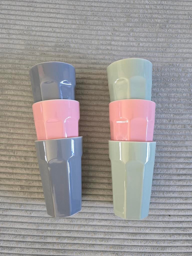 6 Latte Macchiato Glazen - Zo goed als nieuw, Ophalen, Glas of Glazen, Effen, Glas