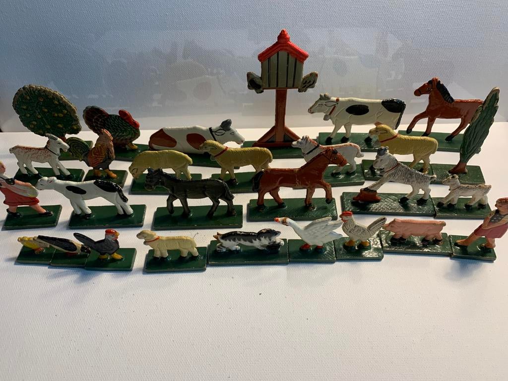 Vintage houten boerderij figuren, Ophalen of Verzenden, Gebruikt, Overige typen