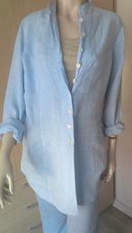 PURDEY linnen blauwe lange blouse 42, Maat 42/44 (L), Purdey, Gedragen, Verzenden