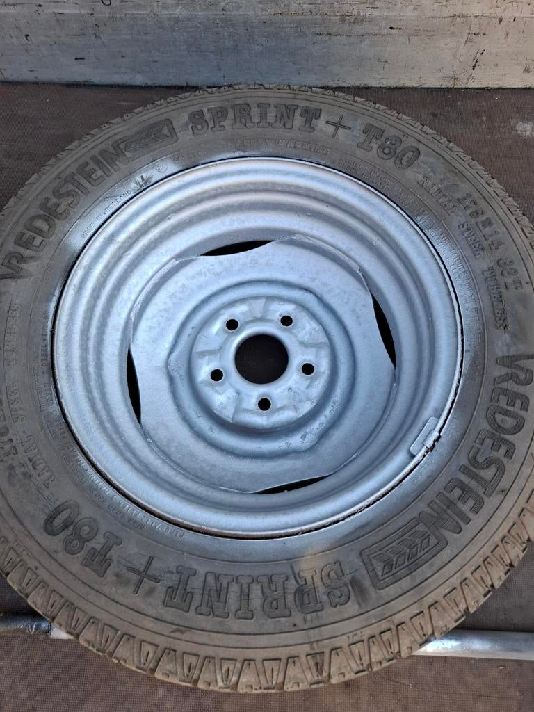 Caravan reservewiel 13 inch, 5 gaats velg, Ophalen, Gebruikt
