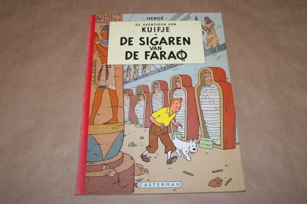 Kuifje - De sigaren van de Farao - Linnen rug - Ca 1960, Boeken, Stripboeken, Eén stripboek, Ophalen of Verzenden, Gelezen