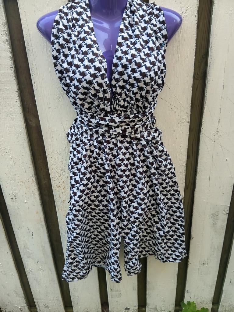 Ghana batik katoen jumpsuit knielengte Opruiming, Ophalen of Verzenden, Blauw