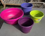 Gekleurde buiten potten, Tuin en Terras, Bloempotten, Kunststof, Rond, Ophalen of Verzenden, Minder dan 40 cm