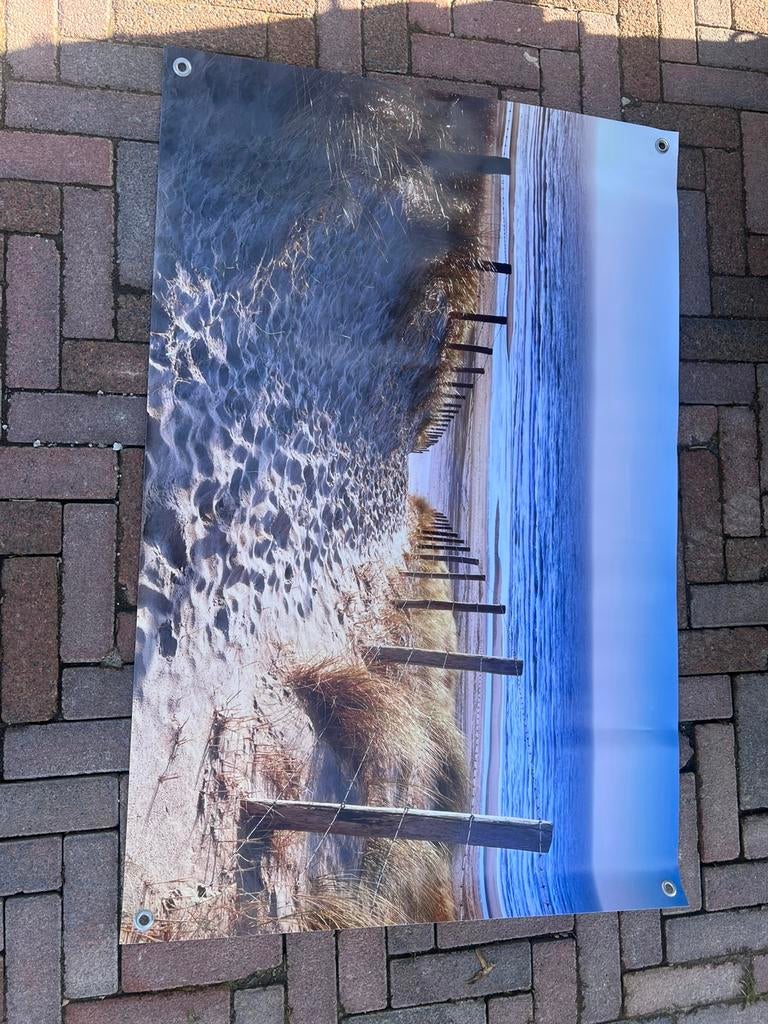 Tuinposter / strand / zeeopgang €15,-, Tuin en Terras, Tuinwanddecoratie, Ophalen, Nieuw