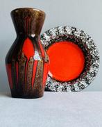 Fat lava sixties vaas Scheurich Lora schaal Vallauris? rood, Ophalen of Verzenden