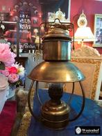 Vintage hanglamp industriële olie hanglamp elektrisch, Ophalen of Verzenden, Gebruikt, Glas, Minder dan 50 cm