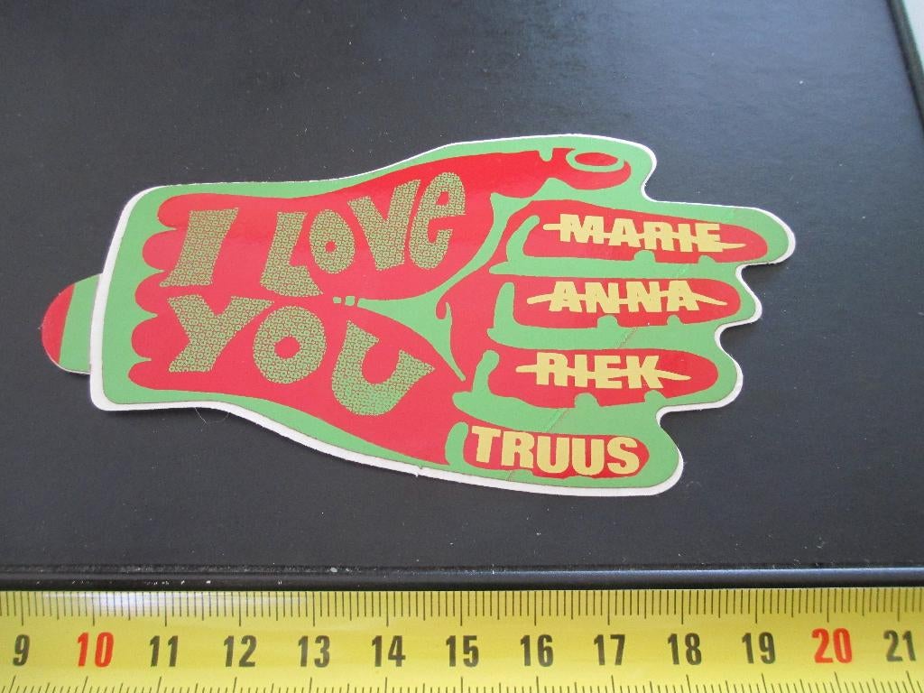 sticker I LOVE YOU Marie Anna Riek  TRUUS, Ophalen, Zo goed als nieuw