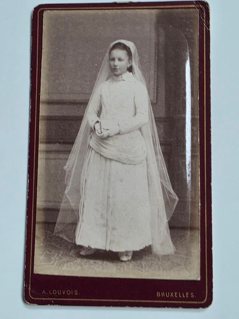 186)ORIGINELE CDV FOTO COMMUNIE BRUIDJE BRUXELLES, Verzamelen, Foto's en Prenten, Foto, Ophalen of Verzenden, Zo goed als nieuw